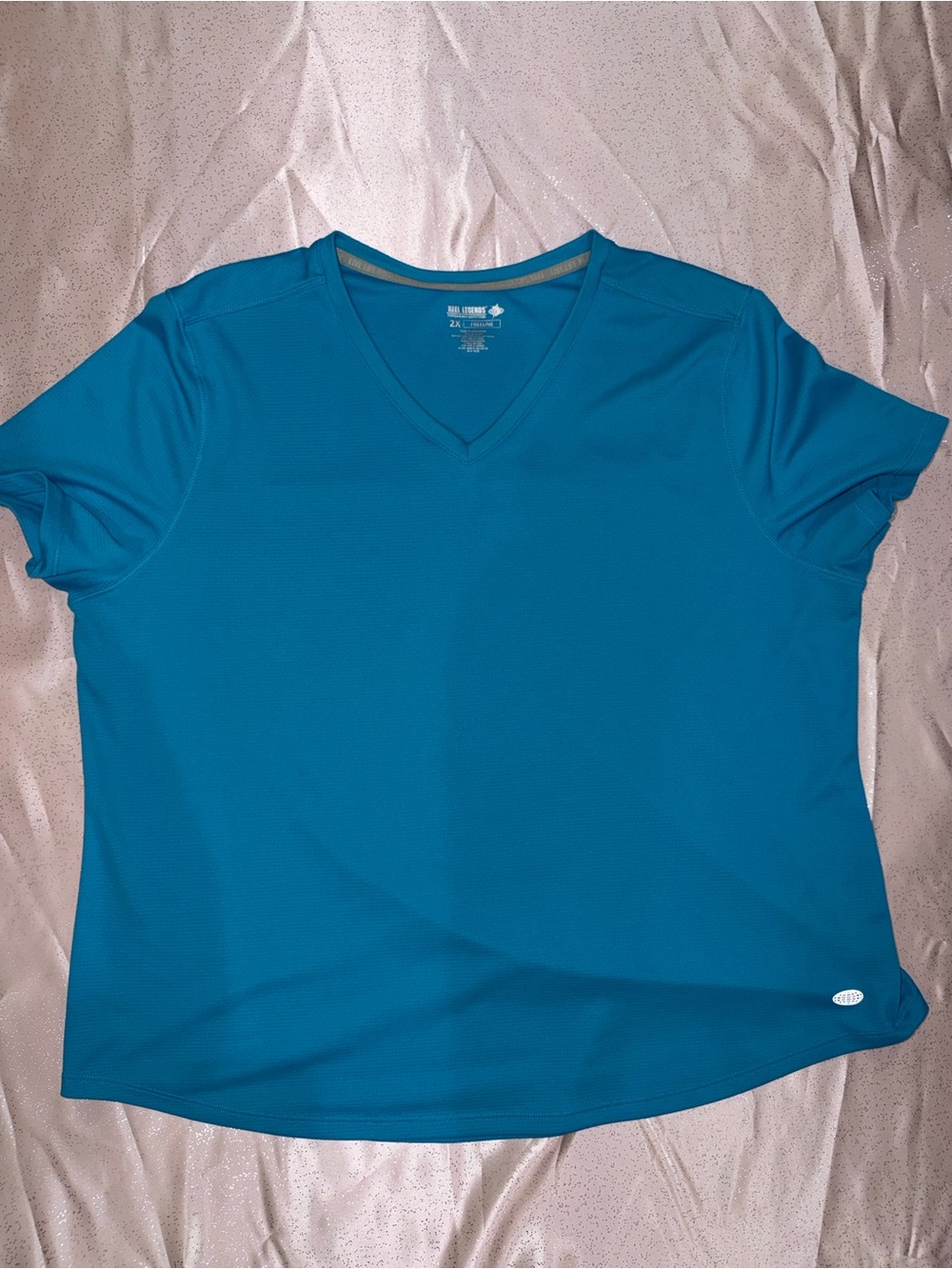 Reel Legends Women's Bright Teal V-Neck Short Sleeve Top